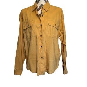 Cabela's Women's Button Up Long Sleeve Shirt Gold Yellow Medium